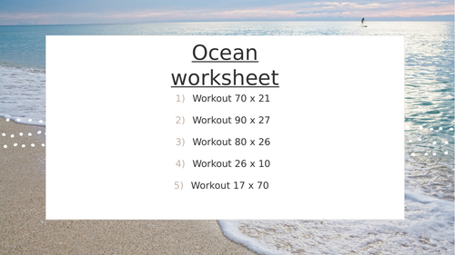 OCEAN WORKSHEET 4