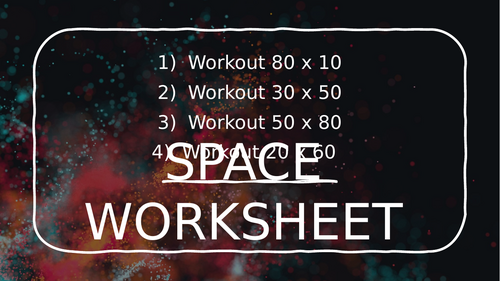 SPACE WORKSHEET 10