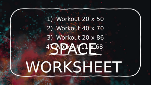 SPACE WORKSHEET 1