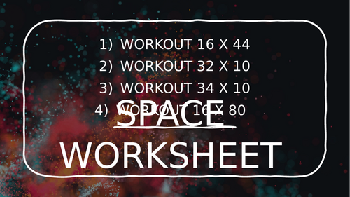 SPACE WORKSHEET 26