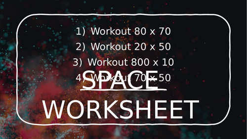 SPACE WORKSHEET 30