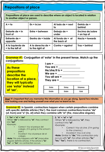 Prepositions of place