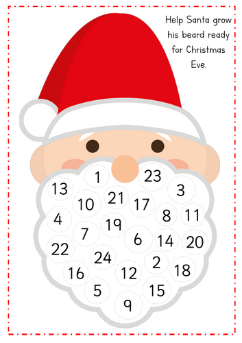 Santa's Beard Advent Countdown Christmas