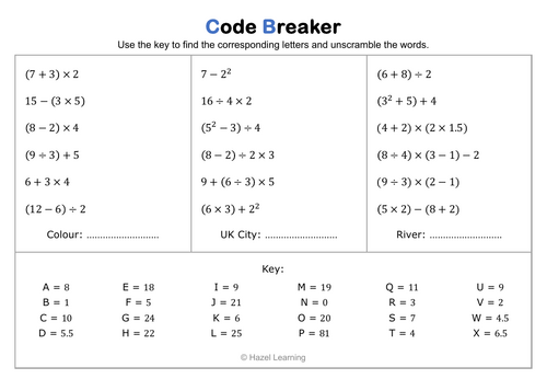 Code Breaker - BIDMAS