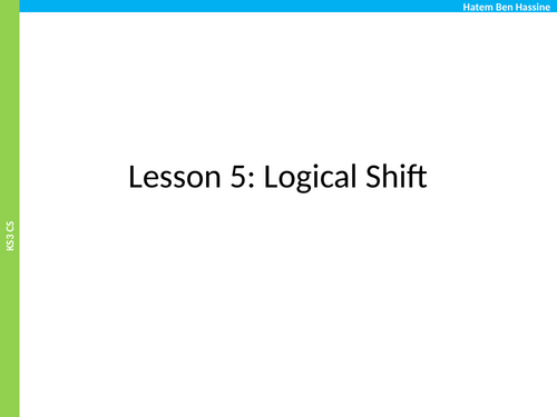 Binary Shifts Teaching Resources