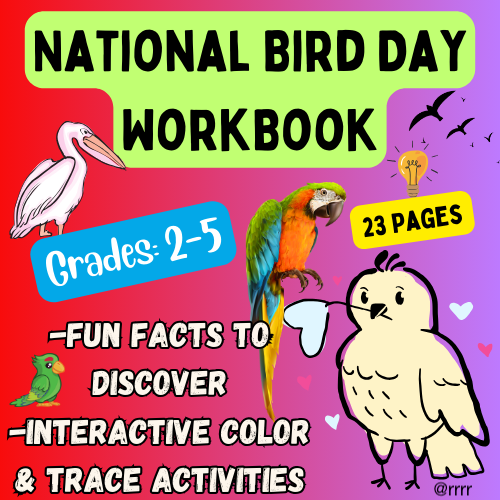 Wings of Wonder:  National Bird Day Interactive Workbook for Classrooms! Kids Fun in January