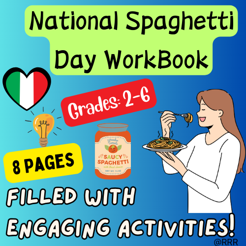 Spaghetti Fun: Kids' Interactive National Spaghetti Day Workbook for an Engaging Lesson in January