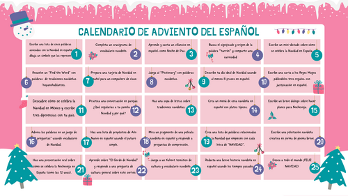 Spanish Advent Calendar for GCSE