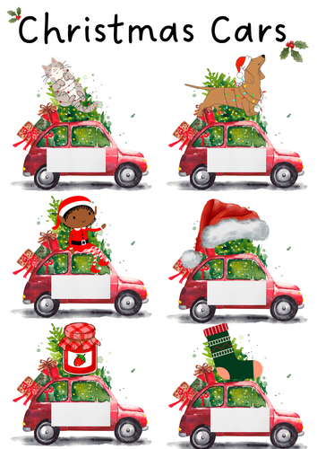 Christmas Car CVC Writing Sheet