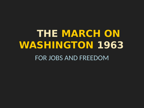 The March on Washington 1963 & Placard Activity