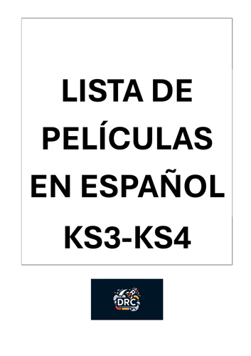 Lista películas en español (KS3-KS4) - Spanish Films