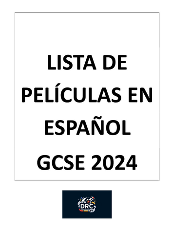 Lista películas en español - GCSE SPANISH 2024 - Spanish Films