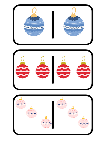 Christmas dominoes -  subitising