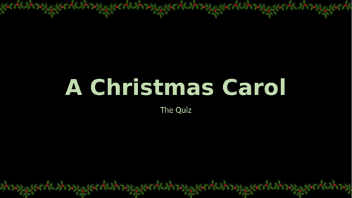 A Christmas Carol quiz