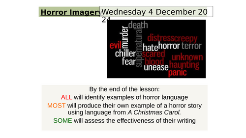 Horror imagery Linked to Christmas Carol