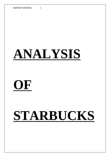 ANALYSIS OF STARBUCK