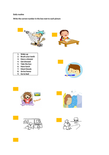 ESL Daily routine worksheets