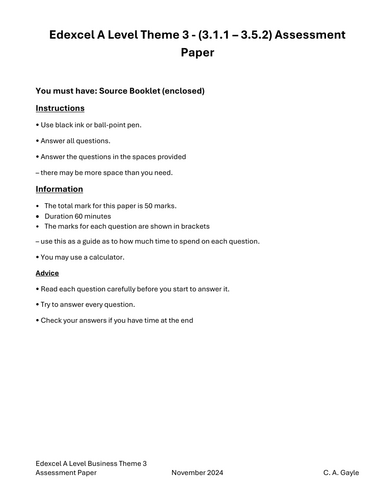 Exam-style questions Theme 3 Qs and MS