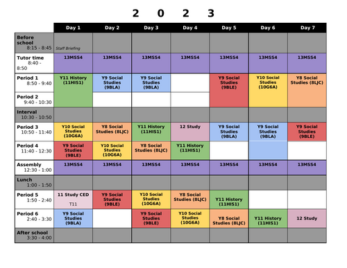 Timetable Templates