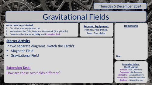 Gravitational Fields Lesson