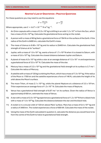 Lesson: Gravitational Fields