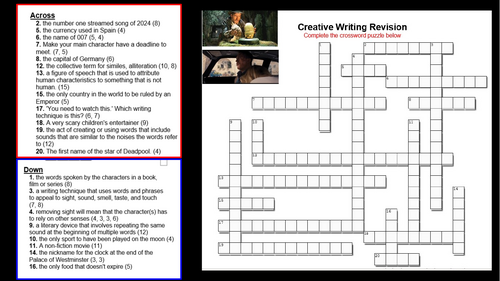 Creative Writing CROSSWORD!