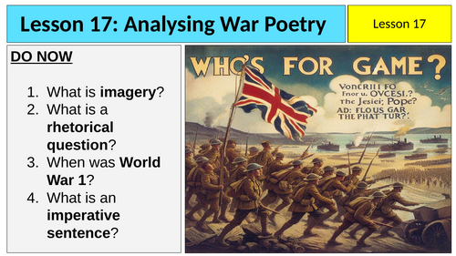 Analysing War Poetry Adventure Poetry