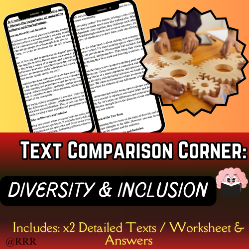 GCSE & IGCSE English: Diversity & Inclusion - Compare & Contrast Texts Analysis, Worksheet & Answers