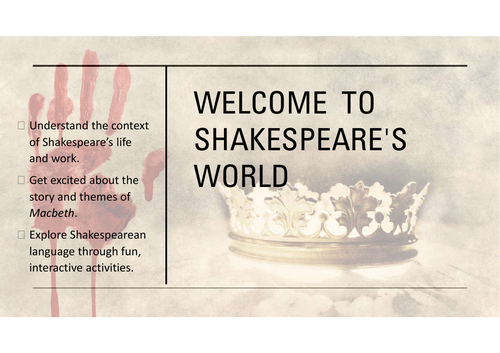 Fun teaching resource for Macbeth KS3