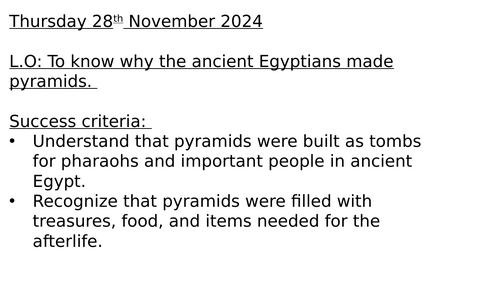 Why the ancient egyptians made pyramids