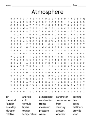 Atmosphere Wordsearch