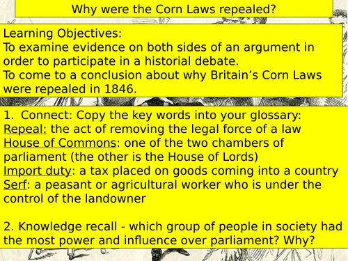 Why were the Corn Laws repealed