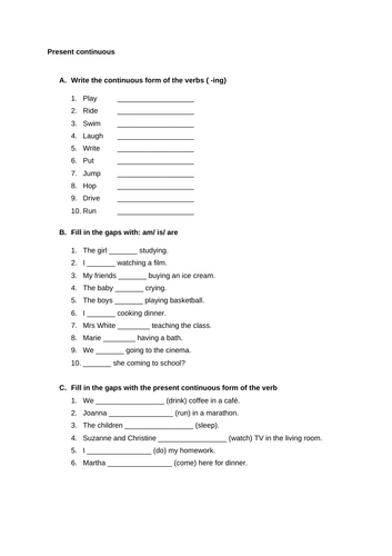 ESL Present continuous practice