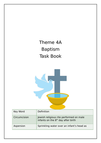 WJEC / Eduqas  A Level Christianity Baptism workbook