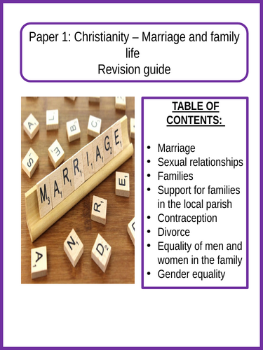 Revision guide - Marriage and family - Edexcel spec B