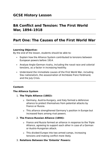 The Causes of the First World War (1894–1918) - GCSE History Lesson