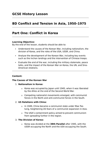 Conflict in Korea - GCSE History Lesson