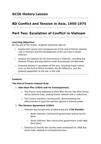 Conflict in Vietnam - GCSE History Lesson