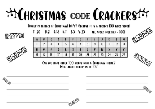 Christmas Code Crackers! Maths activity