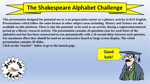 The Shakespeare Alphabet Challenge