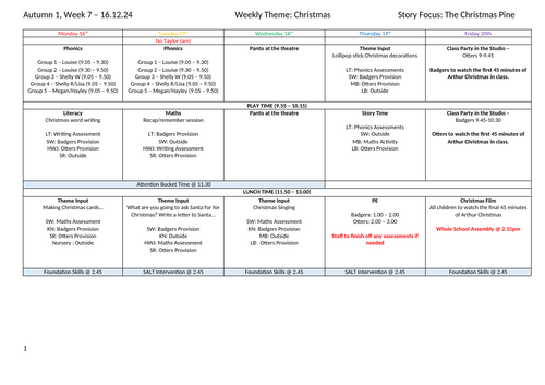 Reception Planning, Autumn 2, Week 7