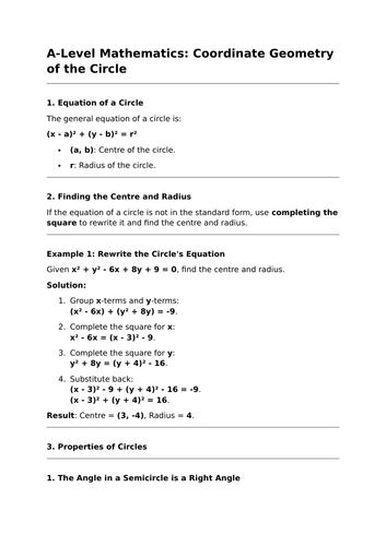 Coordinate Geometry of the Circle - A-Level Mathematics Lesson