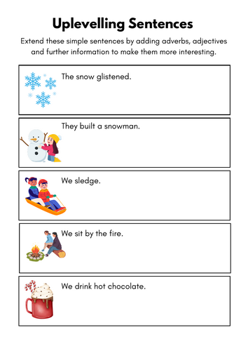 Christmas and Winter Uplevelling Sentences Pack