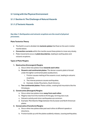 Tectonic Hazards - GCSE Geography Lesson