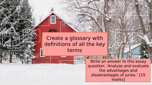 A-Level Law: Advent Calendar Revision Homework/Lesson - Eduqas English Legal Systems