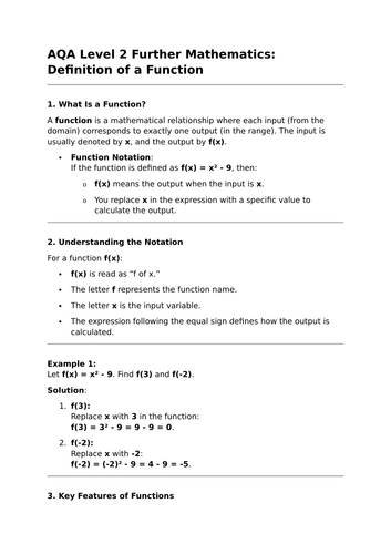 Definition of a Function - GCSE Further Maths