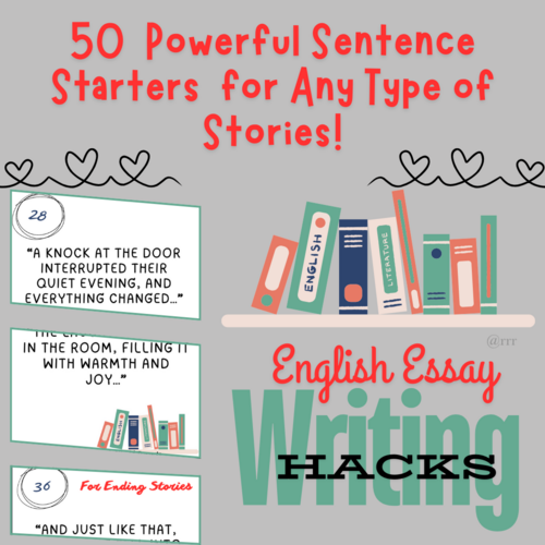 50 Superb Sentence Starters for Stories & Novels ~ Writing Tips: GCSE & IGCSE English Lessons (12+)