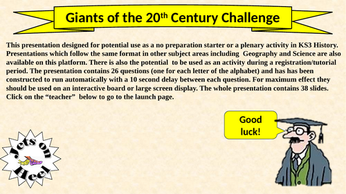 Giants of 20th Century Alphabet Challenge