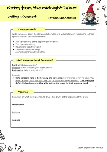 "Notes from the Midnight Driver" Comment Lesson