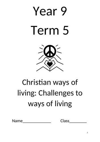 Unit 4. Core Key Stage four (KS4) Religious Studies Unit: Christian Ethics